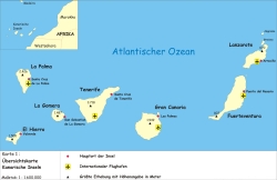 Lage der Kanarischen Inseln